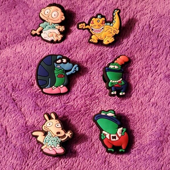 6 Rockos Modern Life Rugrats 90's Nickelodeon Cartoons Crocs Jibbitz Shoe Charms - Picture 1 of 3